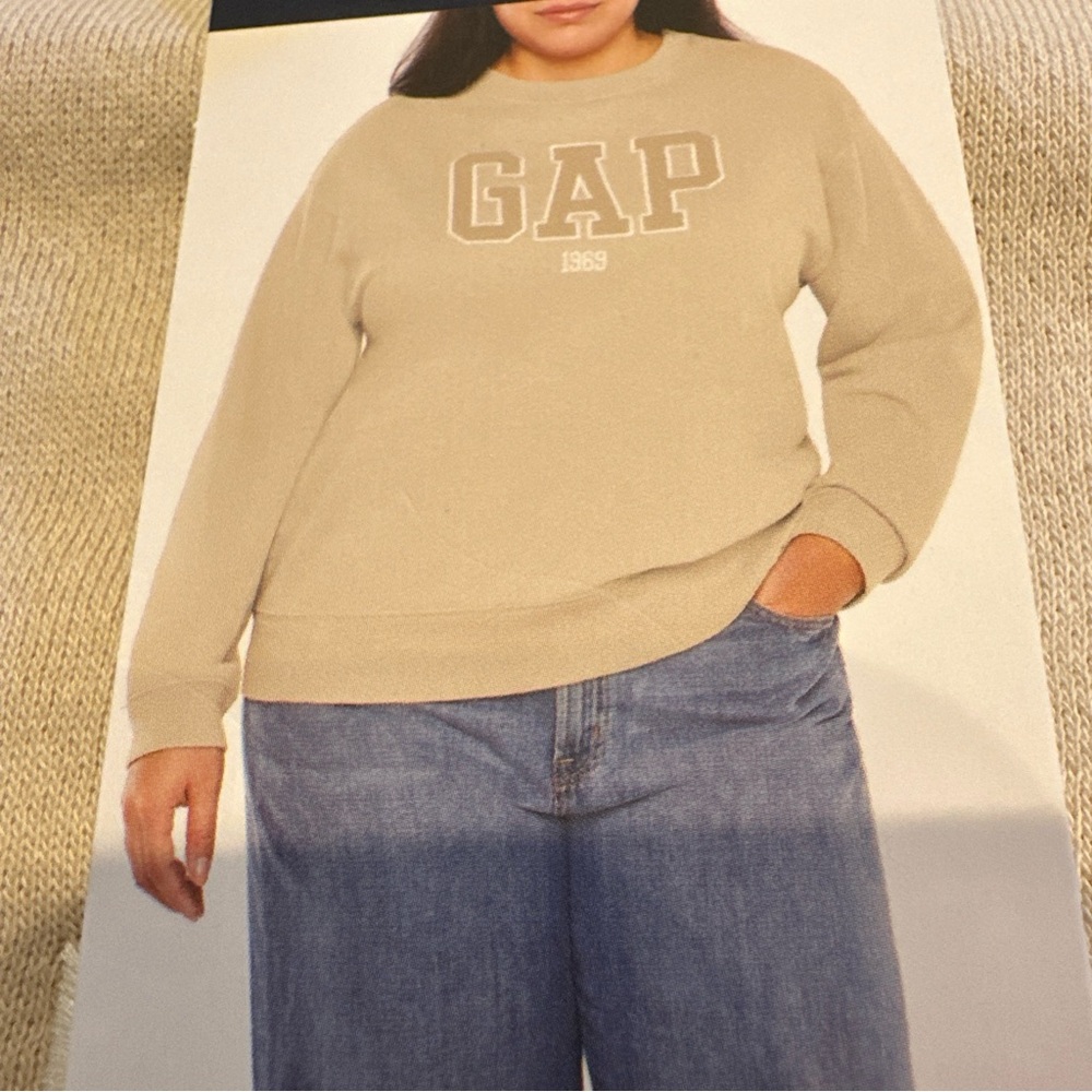 GAP Logo Light Tan Crewneck